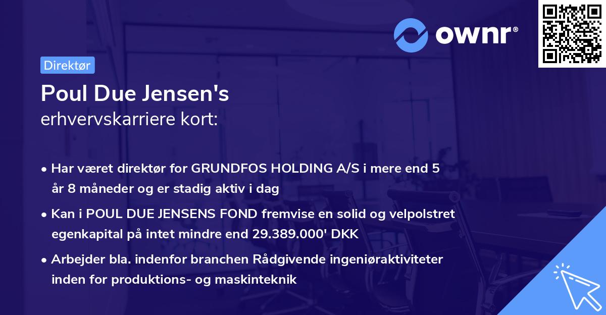 Poul Due Jensen's erhvervskarriere kort