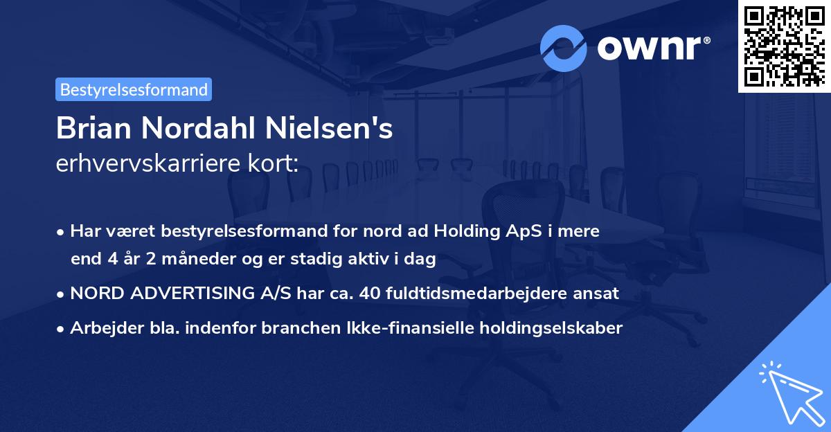 Brian Nordahl Nielsen's erhvervskarriere kort