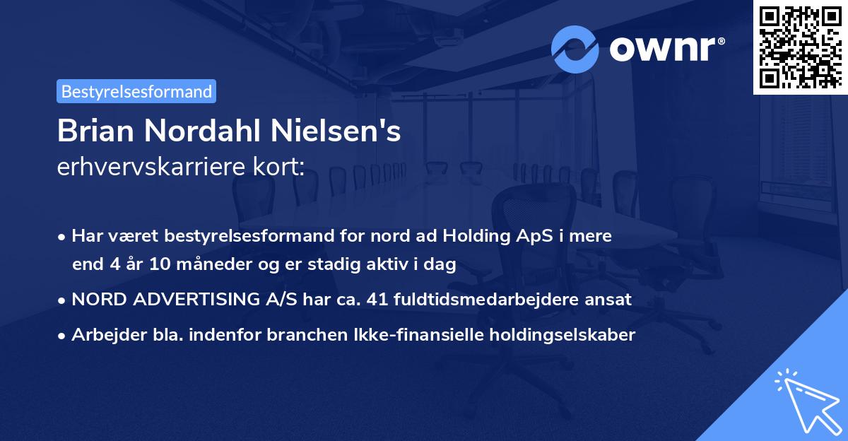 Brian Nordahl Nielsen's erhvervskarriere kort