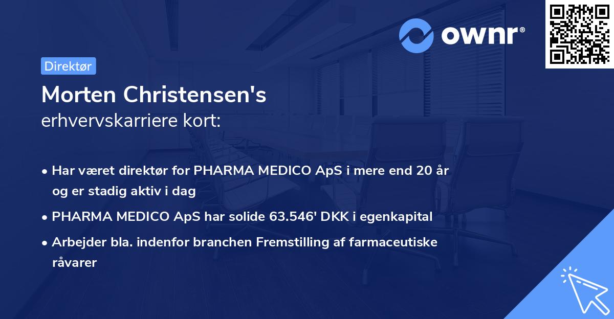 Morten Christensen's erhvervskarriere kort