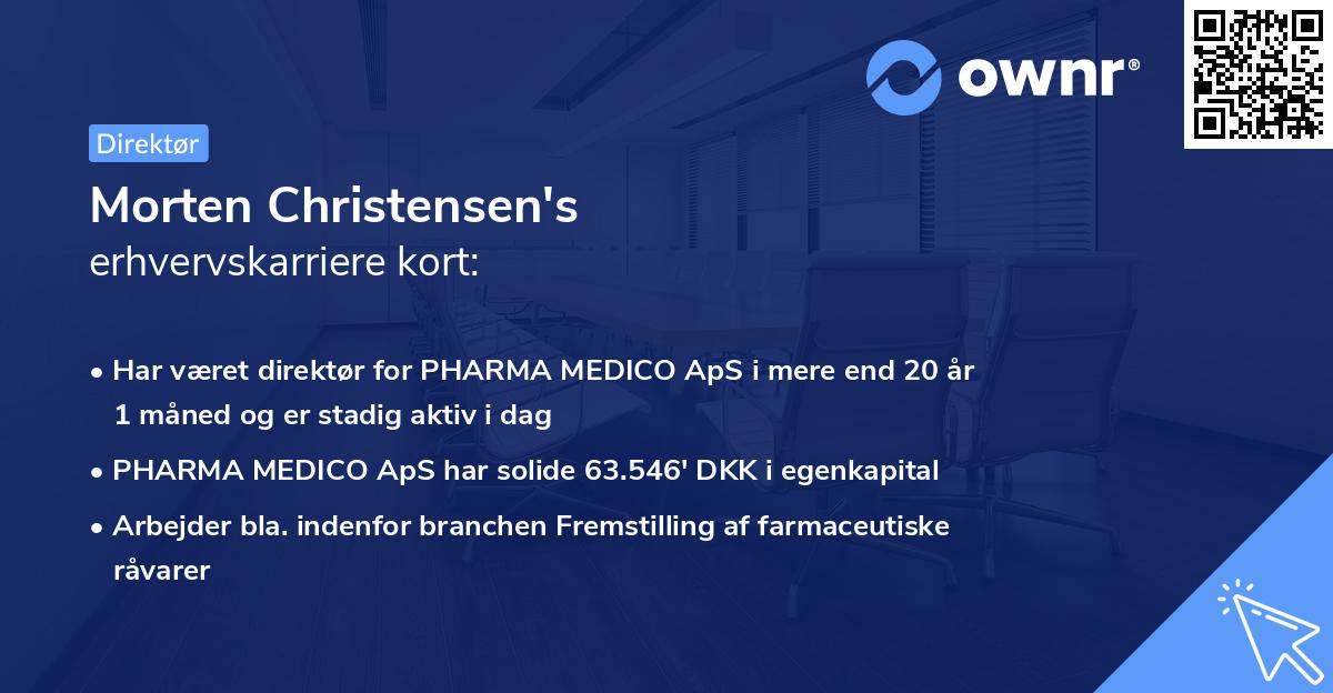 Morten Christensen's erhvervskarriere kort