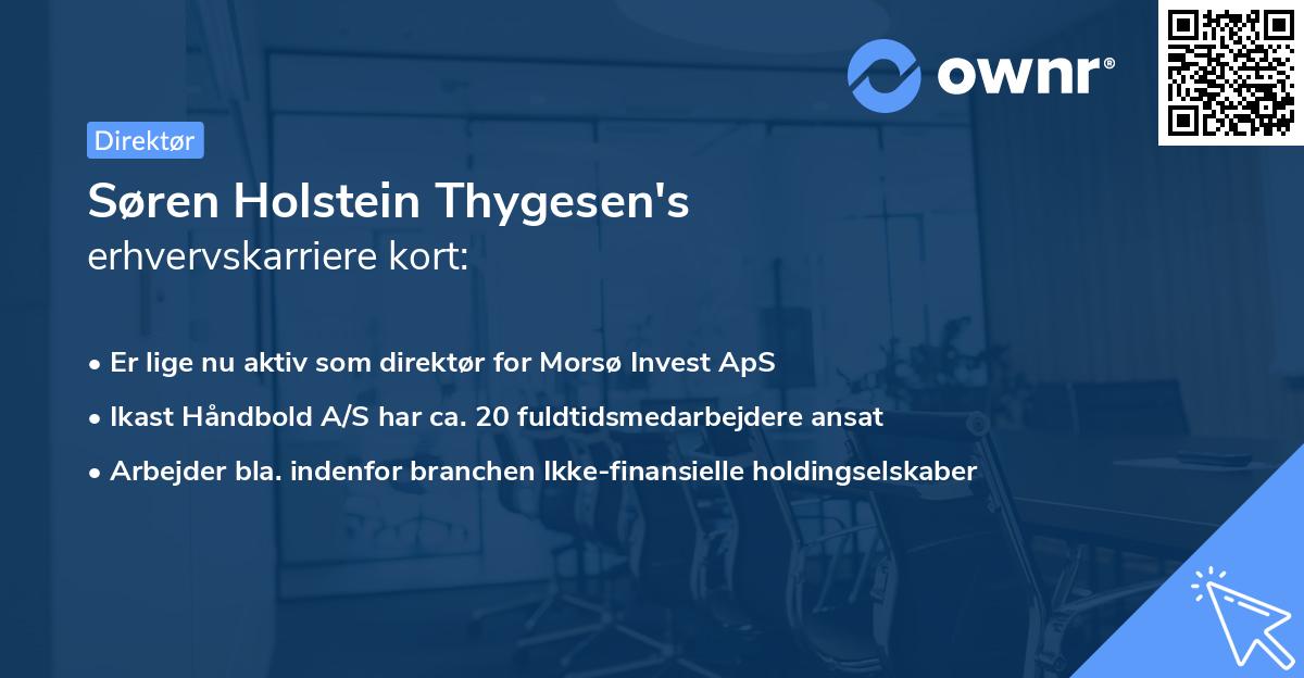 Søren Holstein Thygesen's erhvervskarriere kort