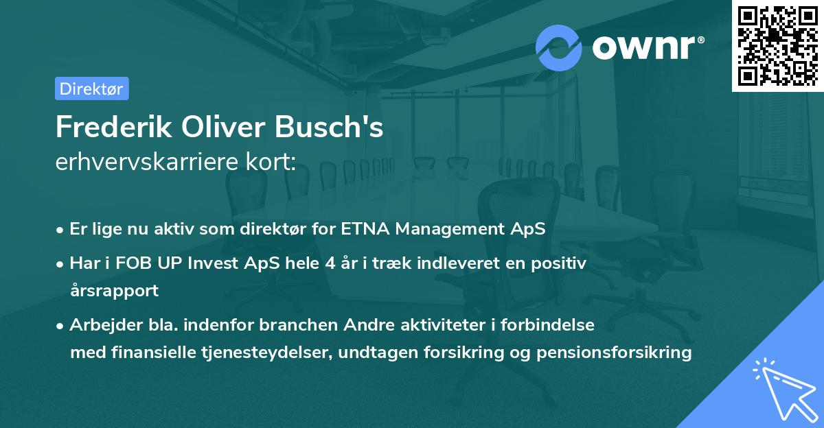 Frederik Oliver Busch's erhvervskarriere kort