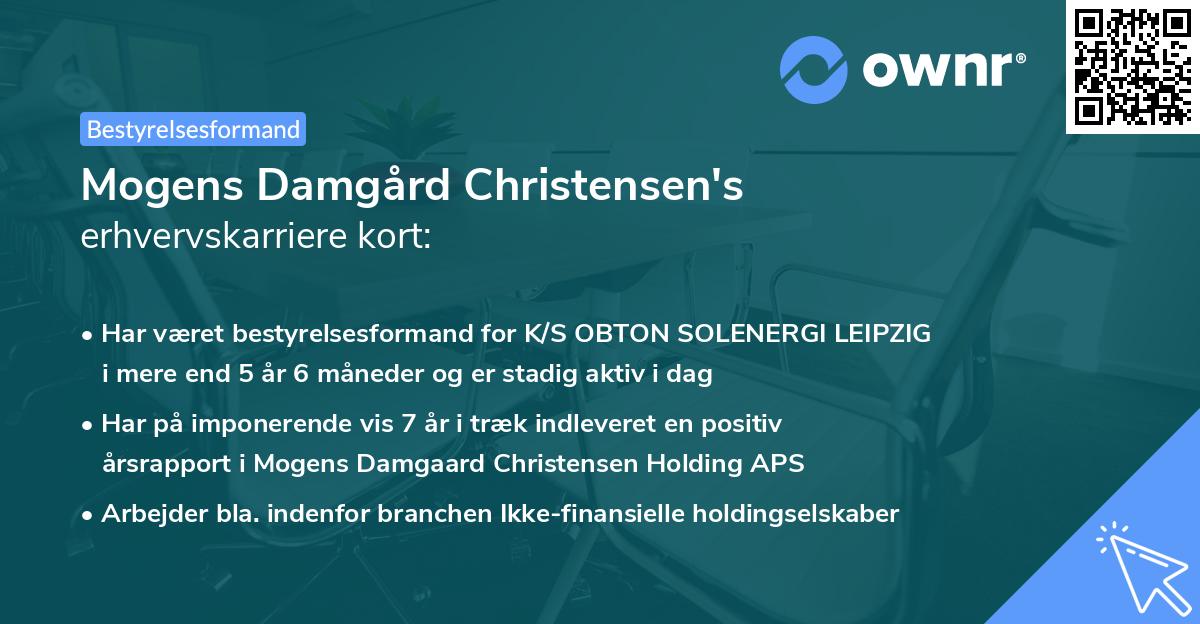 Mogens Damgård Christensen's erhvervskarriere kort