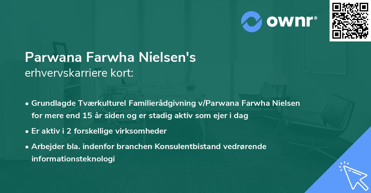 Parwana Farwha Nielsen's erhvervskarriere kort