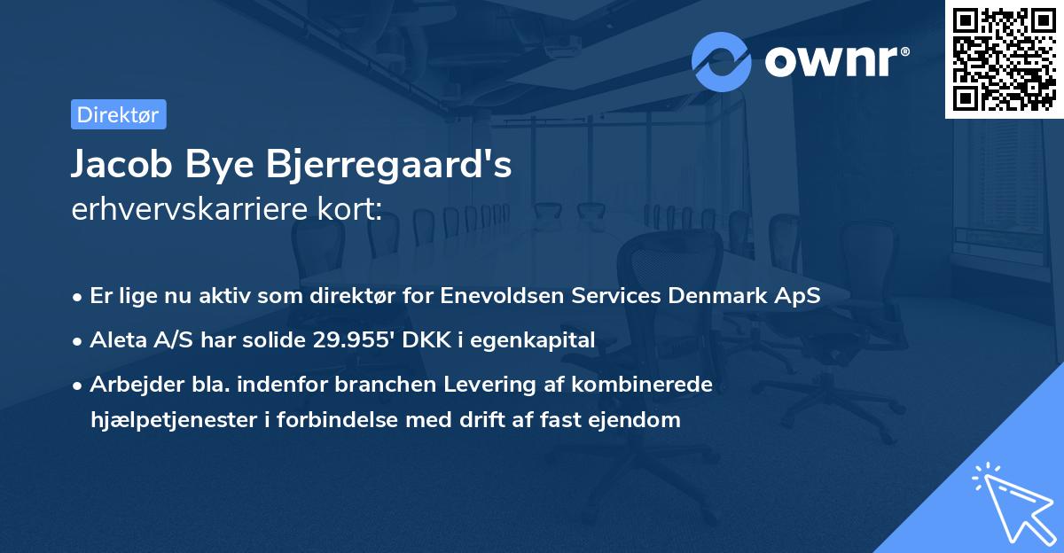 Jacob Bye Bjerregaard's erhvervskarriere kort