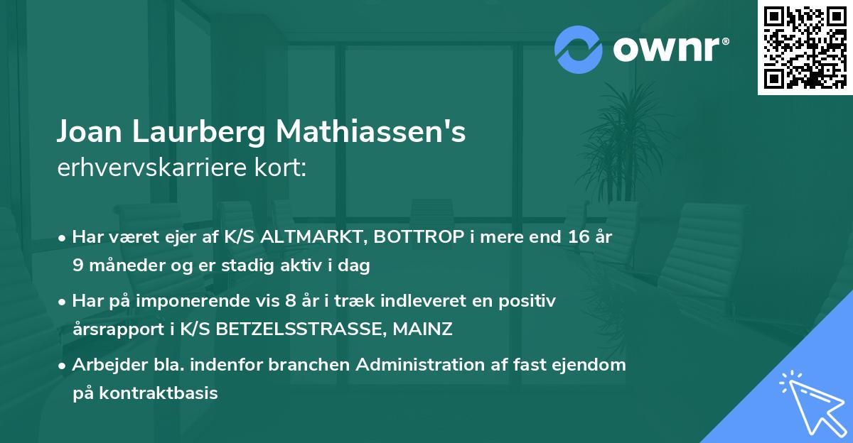 Joan Laurberg Mathiassen's erhvervskarriere kort