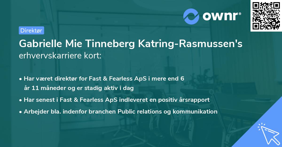 Gabrielle Mie Tinneberg Katring-Rasmussen's erhvervskarriere kort