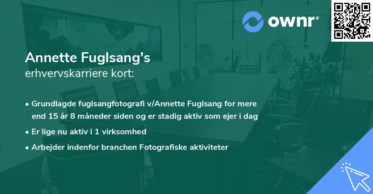 Annette Fuglsang's erhvervskarriere kort