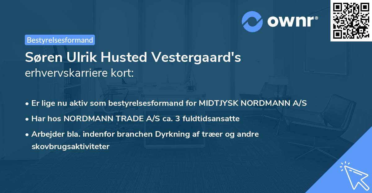 Søren Ulrik Husted Vestergaard's erhvervskarriere kort