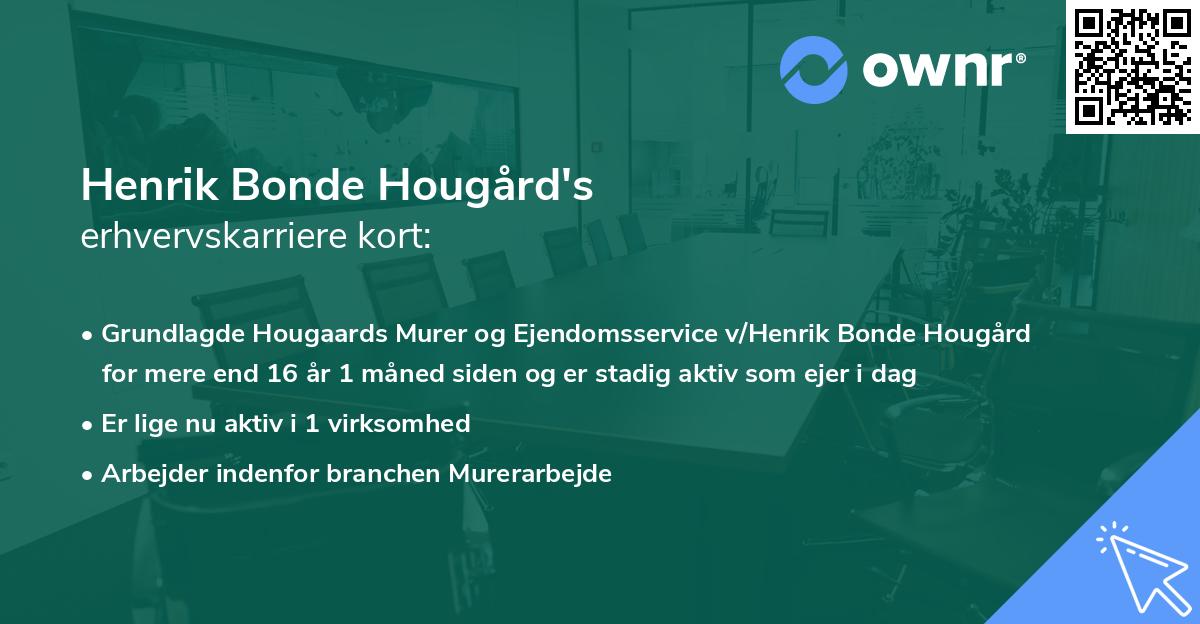 Henrik Bonde Hougård's erhvervskarriere kort
