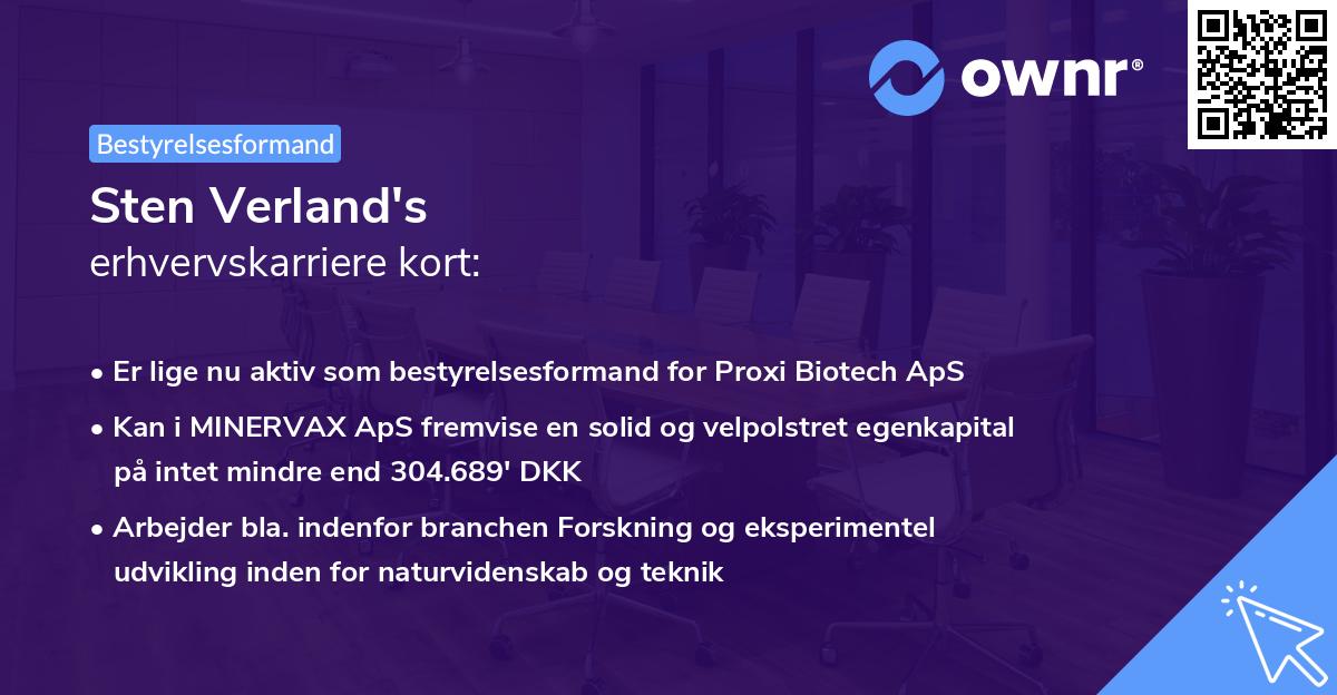 Sten Verland's erhvervskarriere kort