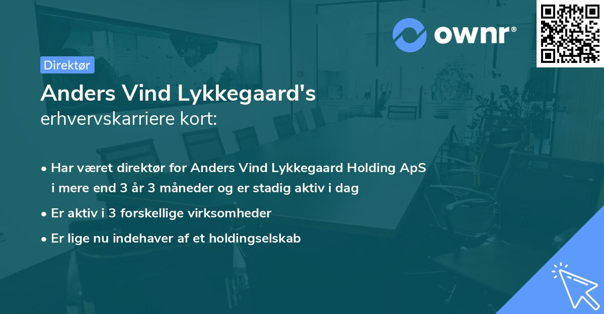Anders Vind Lykkegaard's erhvervskarriere kort