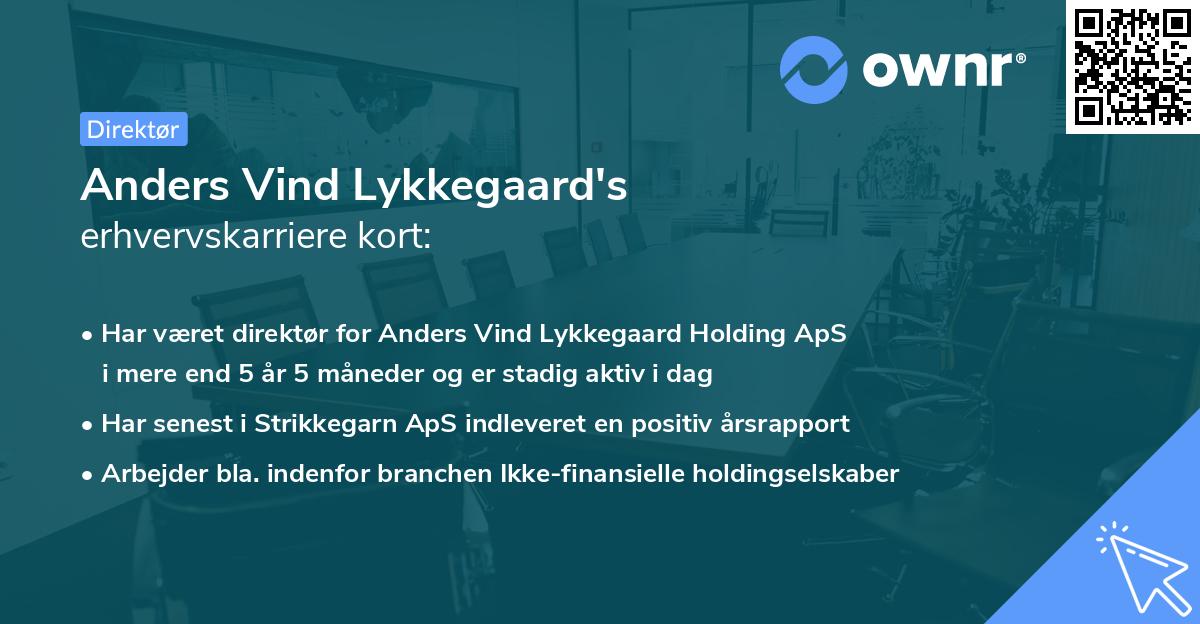 Anders Vind Lykkegaard's erhvervskarriere kort