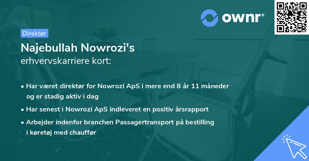 Najebullah Nowrozi's erhvervskarriere kort