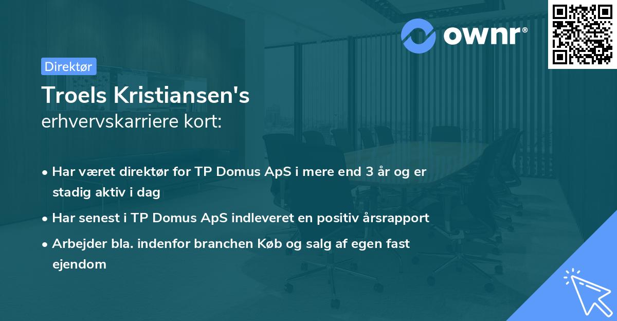Troels Kristiansen's erhvervskarriere kort