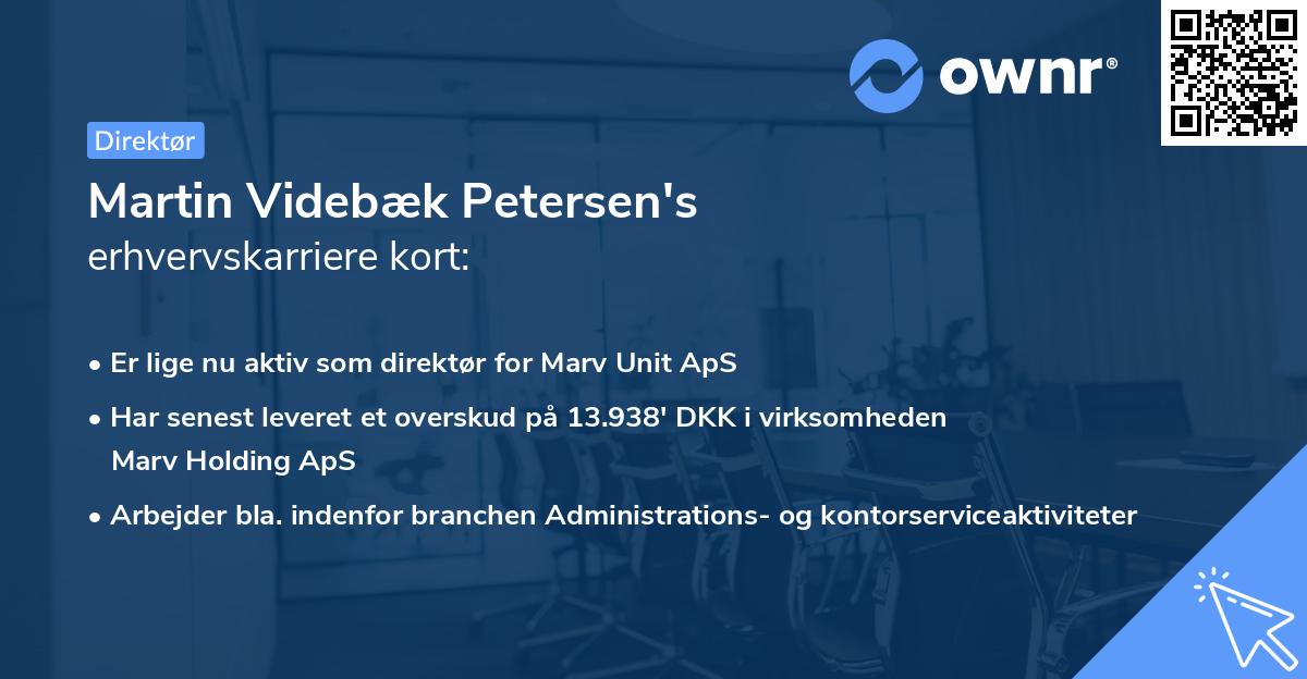 Martin Videbæk Petersen's erhvervskarriere kort