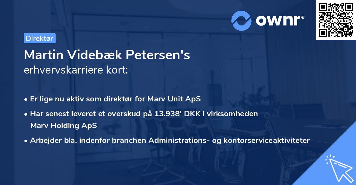 Martin Videbæk Petersen's erhvervskarriere kort