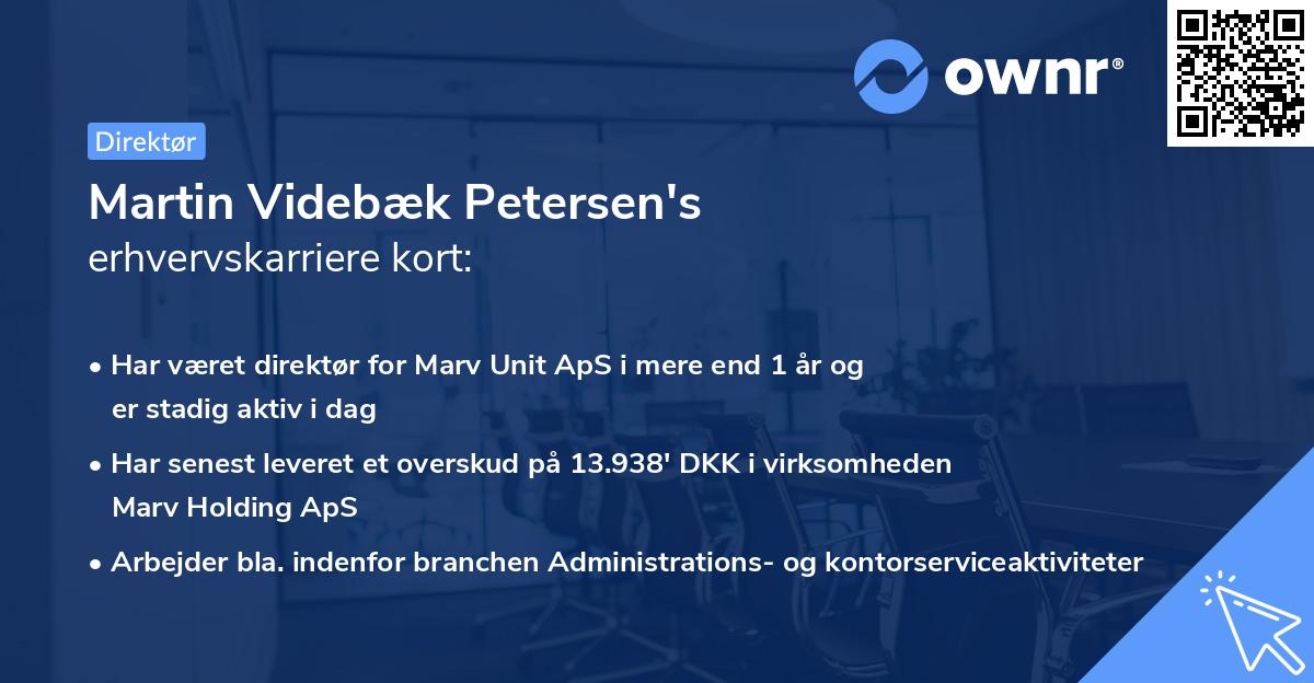 Martin Videbæk Petersen's erhvervskarriere kort