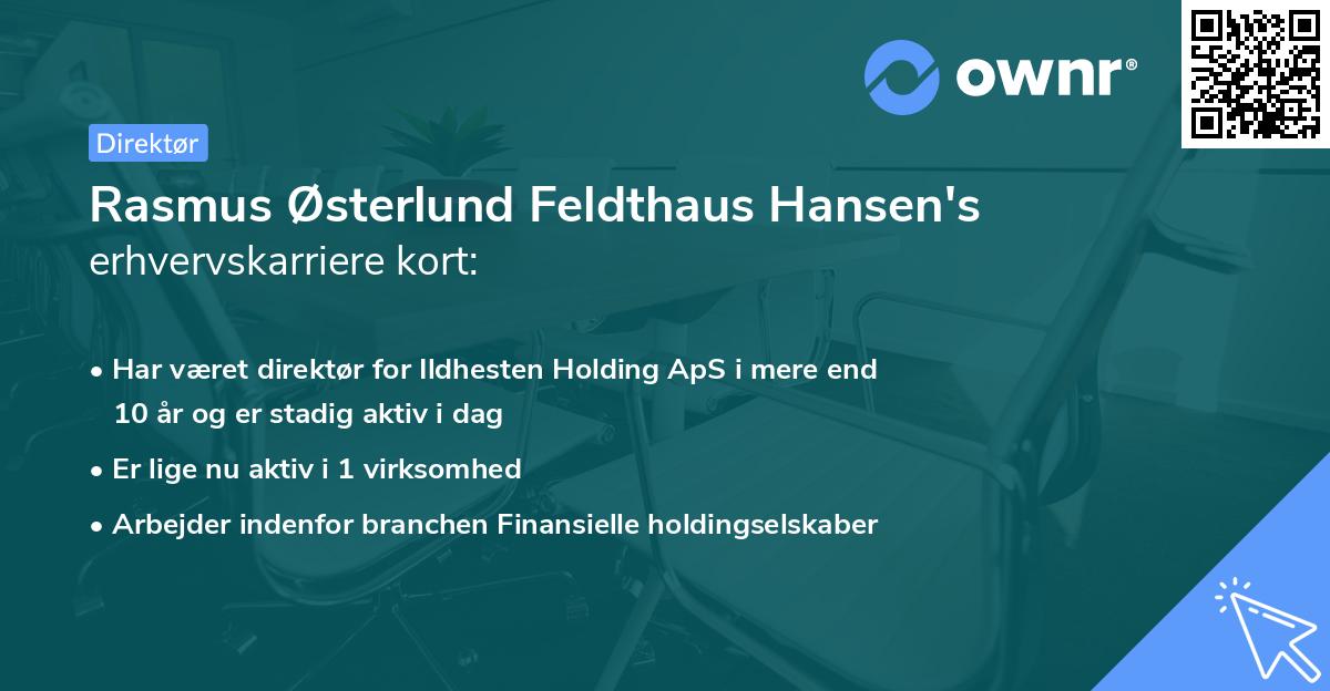 Rasmus Østerlund Feldthaus Hansen's erhvervskarriere kort
