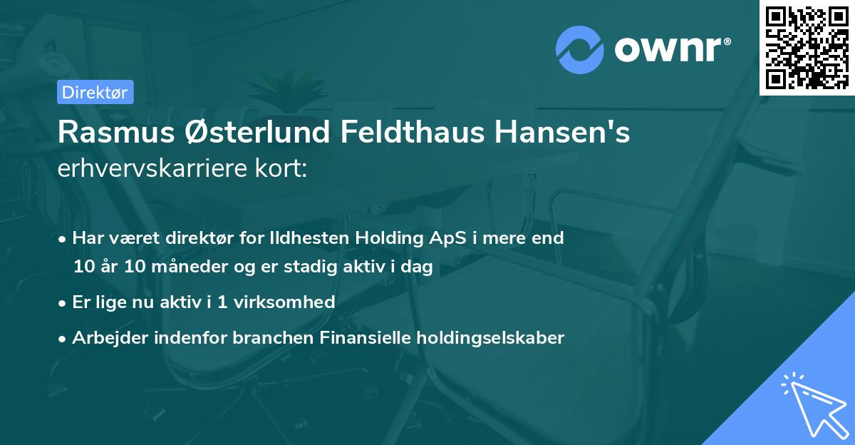 Rasmus Østerlund Feldthaus Hansen's erhvervskarriere kort