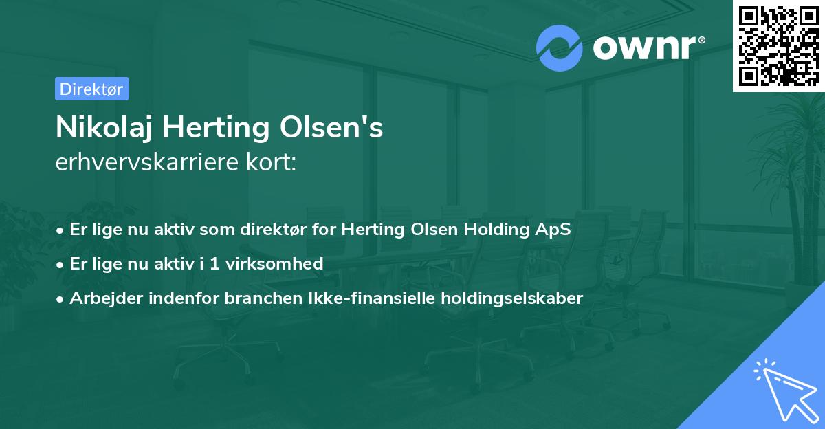 Nikolaj Herting Olsen's erhvervskarriere kort