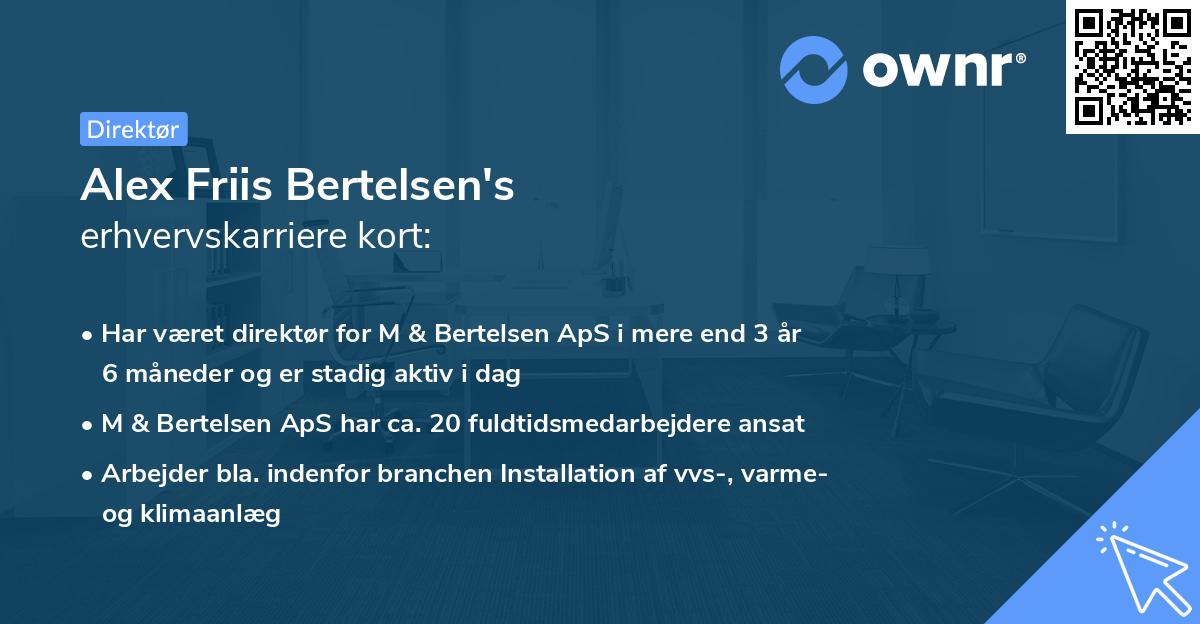 Alex Friis Bertelsen's erhvervskarriere kort