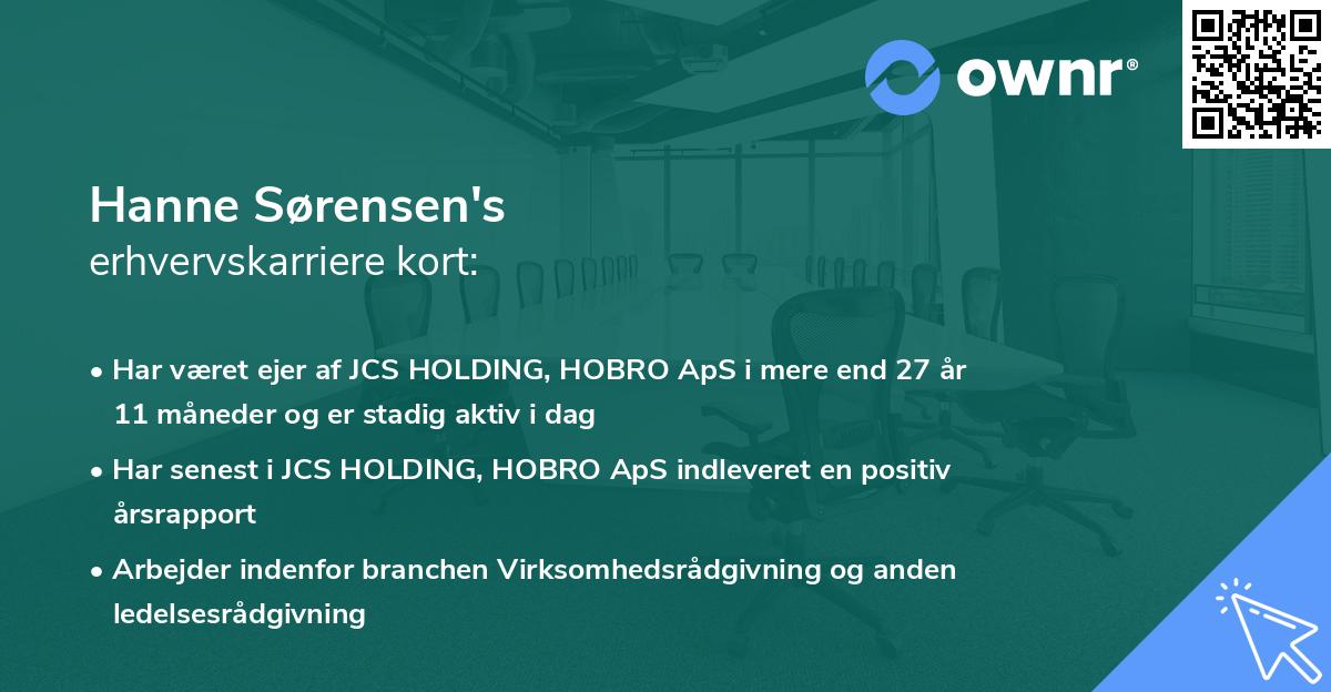 Hanne Sørensen's erhvervskarriere kort