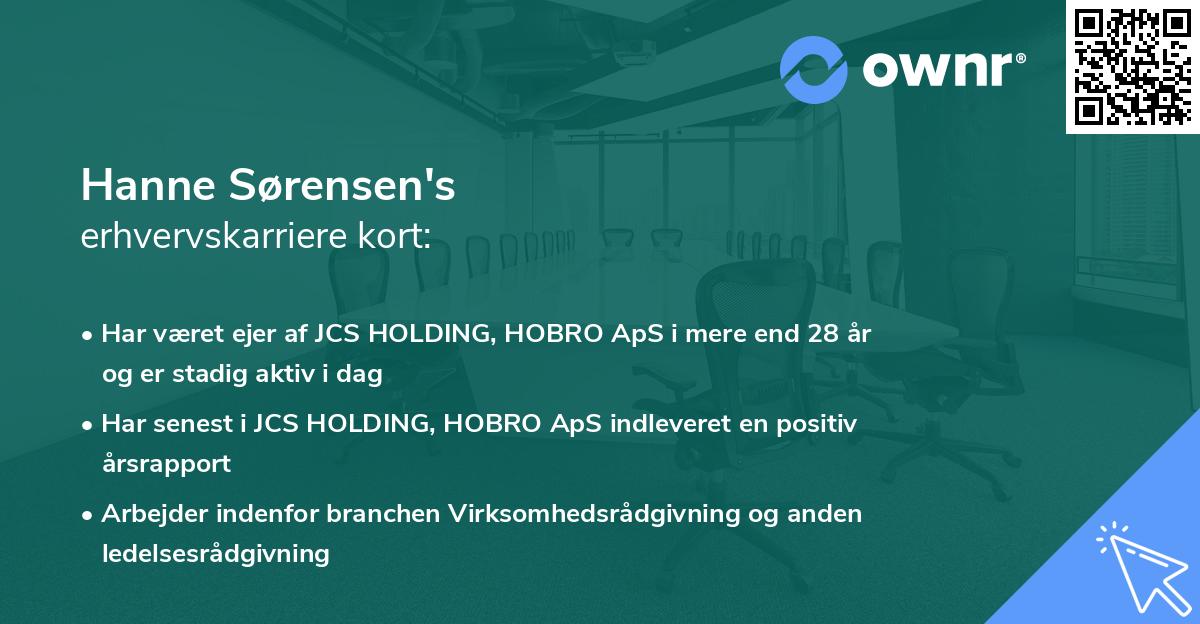 Hanne Sørensen's erhvervskarriere kort