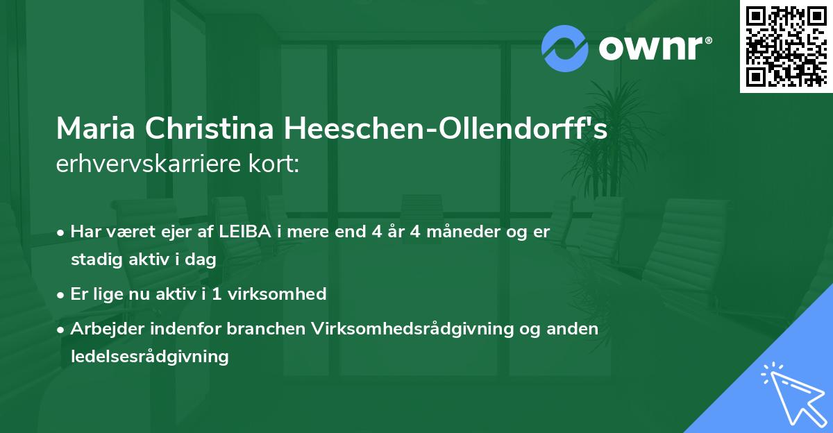 Maria Christina Heeschen-Ollendorff's erhvervskarriere kort