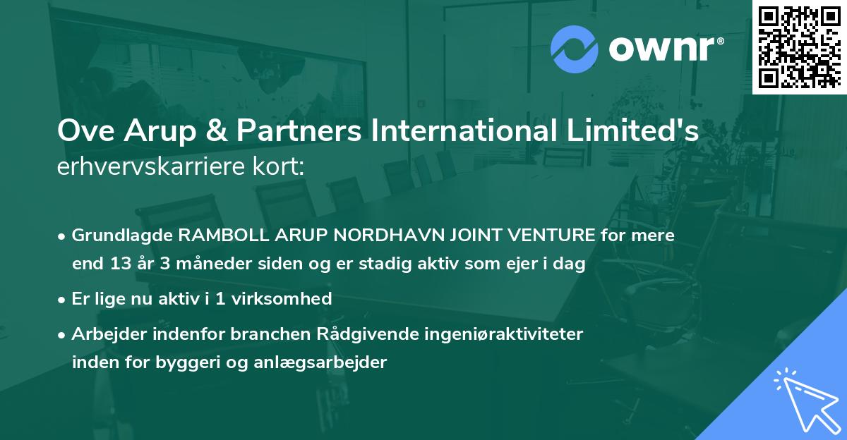 Ove Arup & Partners International Limited's erhvervskarriere kort