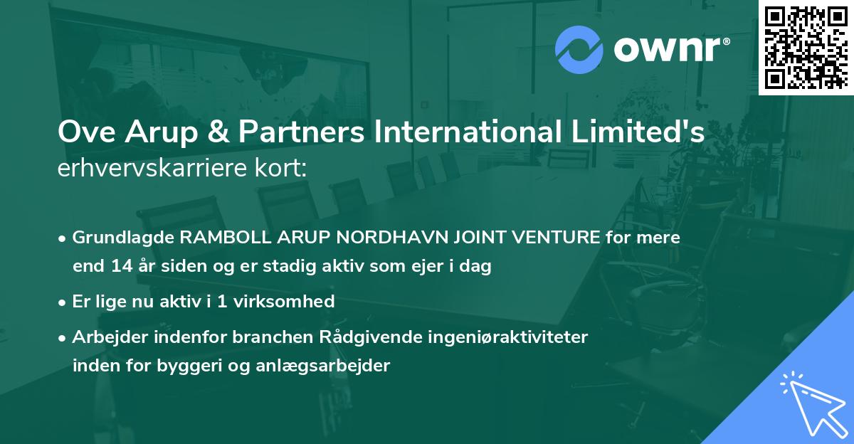 Ove Arup & Partners International Limited's erhvervskarriere kort