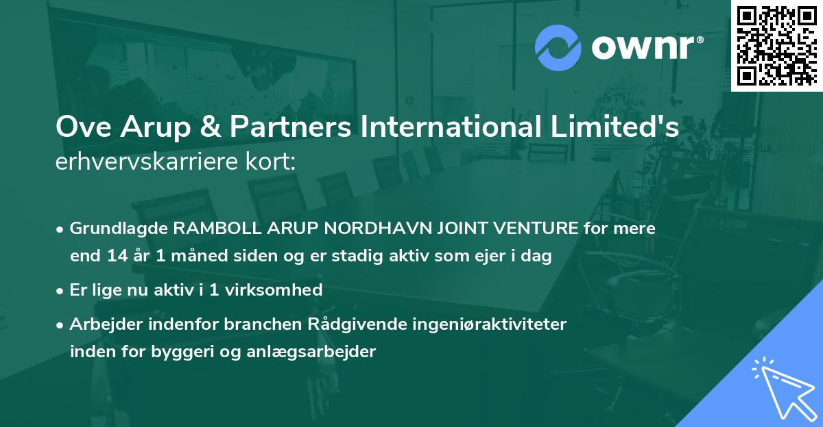 Ove Arup & Partners International Limited's erhvervskarriere kort