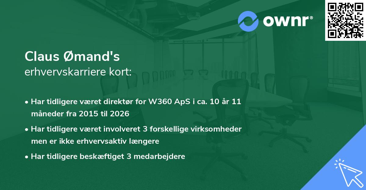 Claus Ømand's erhvervskarriere kort