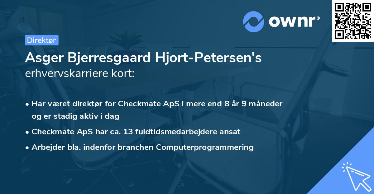 Asger Bjerresgaard Hjort-Petersen's erhvervskarriere kort