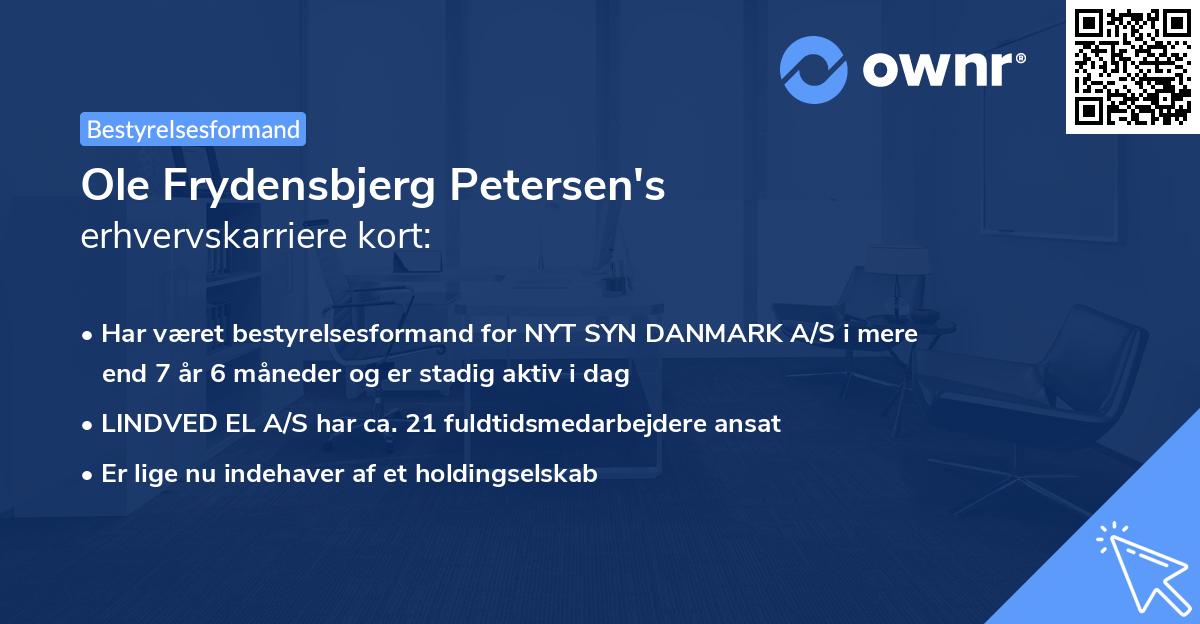 Ole Frydensbjerg Petersen's erhvervskarriere kort