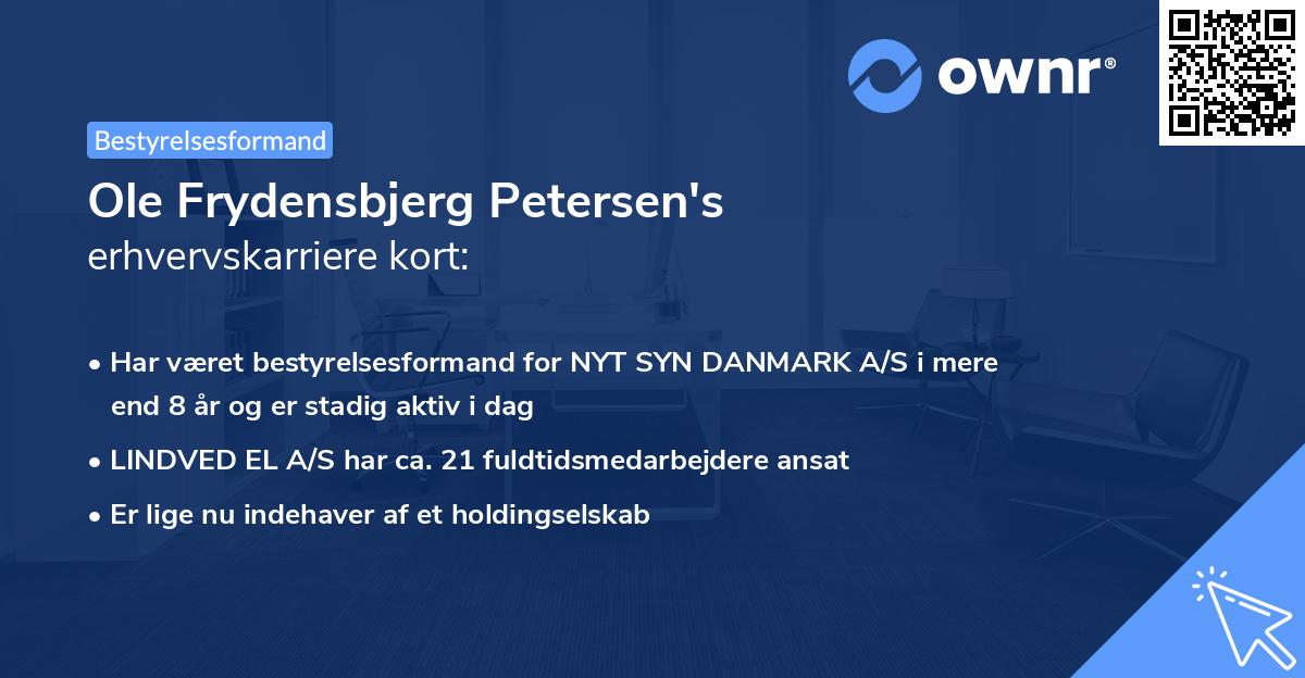 Ole Frydensbjerg Petersen's erhvervskarriere kort