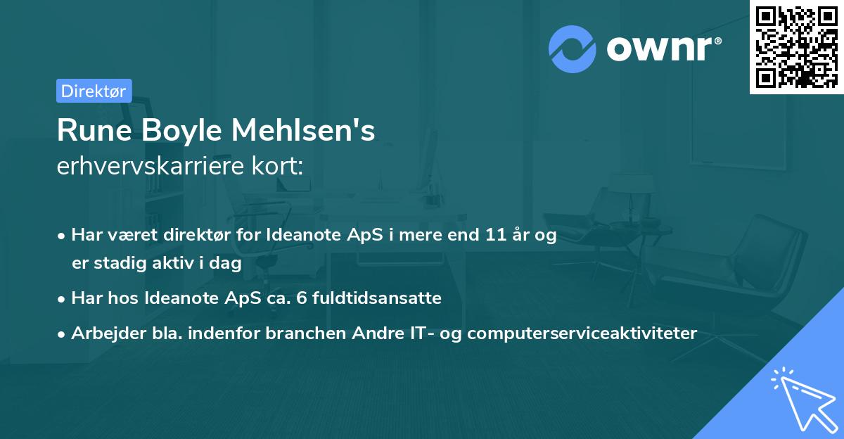 Rune Boyle Mehlsen's erhvervskarriere kort