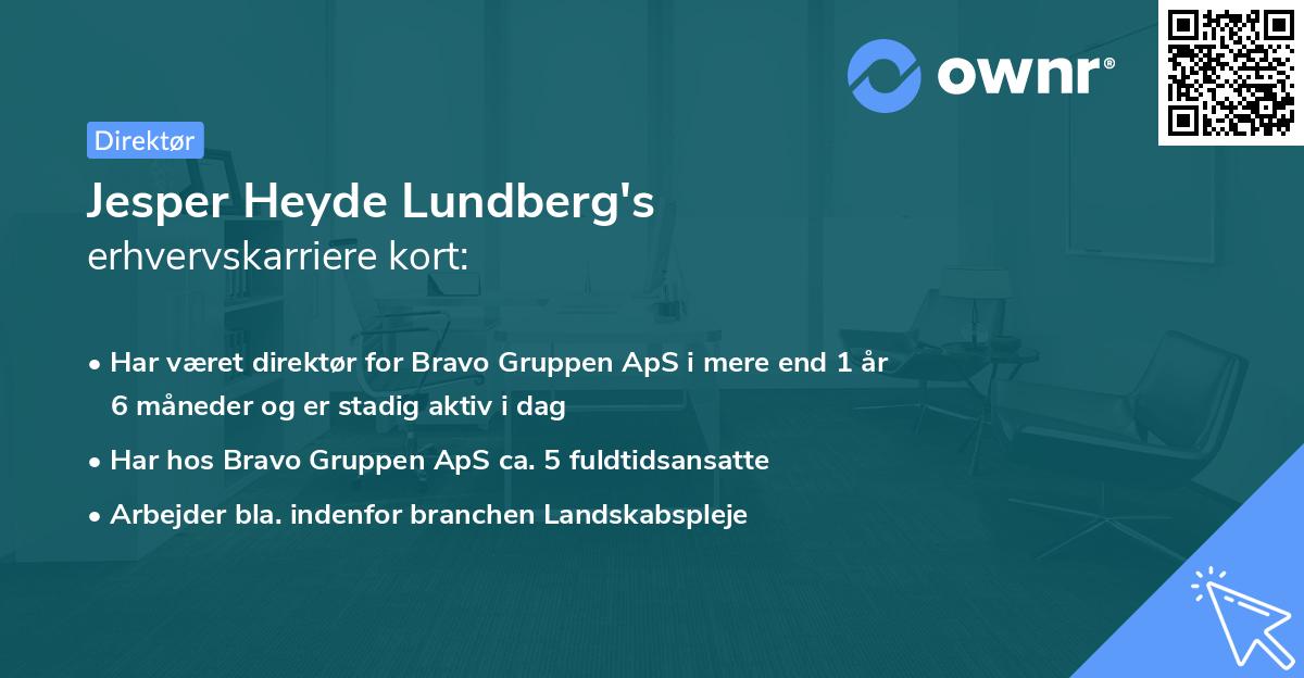 Jesper Heyde Lundberg's erhvervskarriere kort