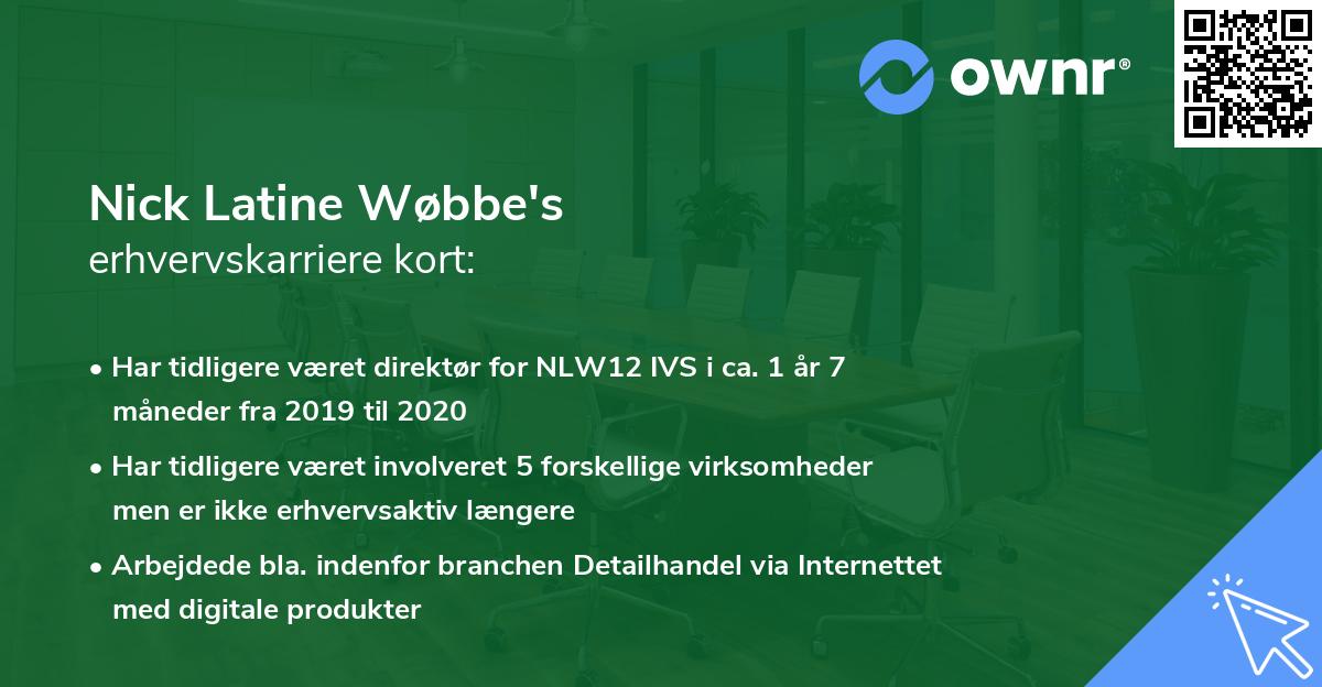 Nick Latine Wøbbe's erhvervskarriere kort