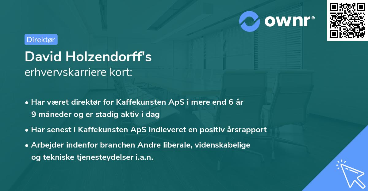 David Holzendorff's erhvervskarriere kort