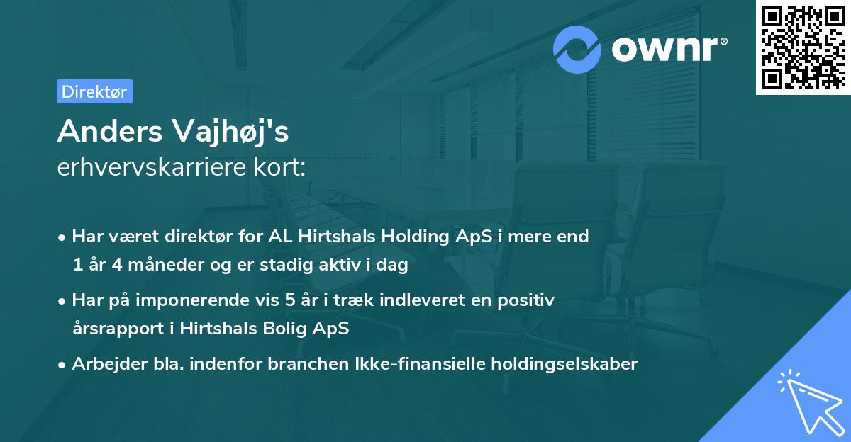 Anders Vajhøj's erhvervskarriere kort