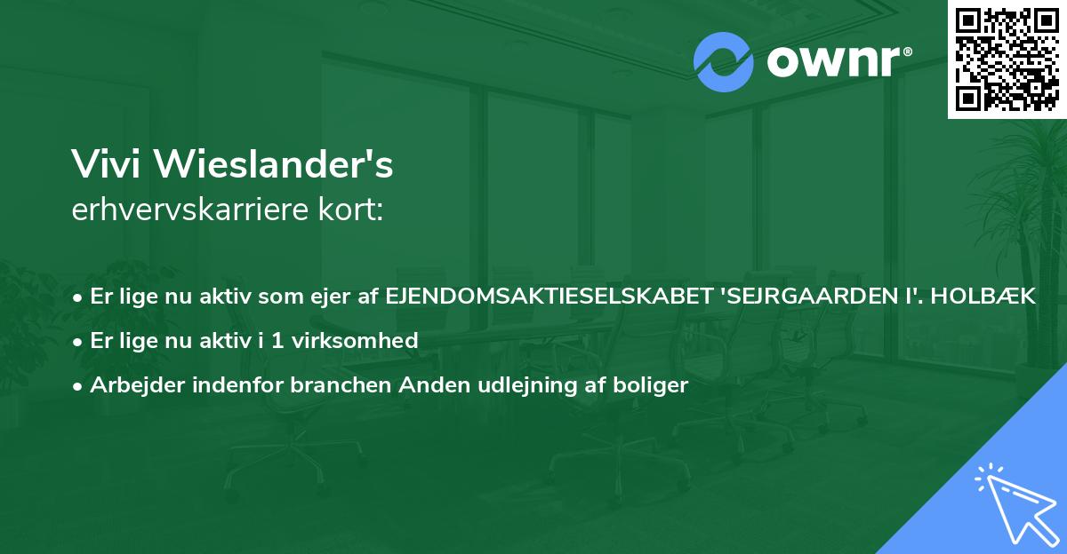 Vivi Wieslander's erhvervskarriere kort