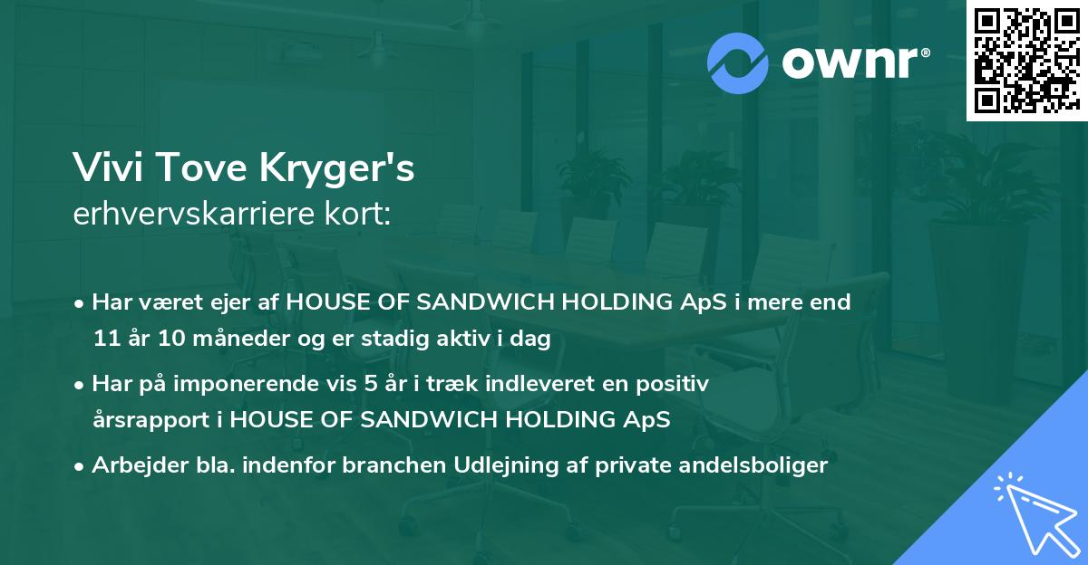 Vivi Tove Kryger's erhvervskarriere kort