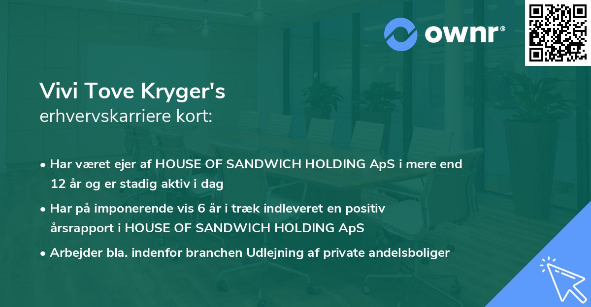 Vivi Tove Kryger's erhvervskarriere kort