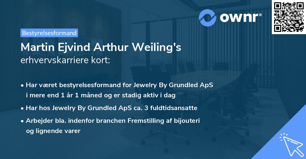 Martin Ejvind Arthur Weiling's erhvervskarriere kort