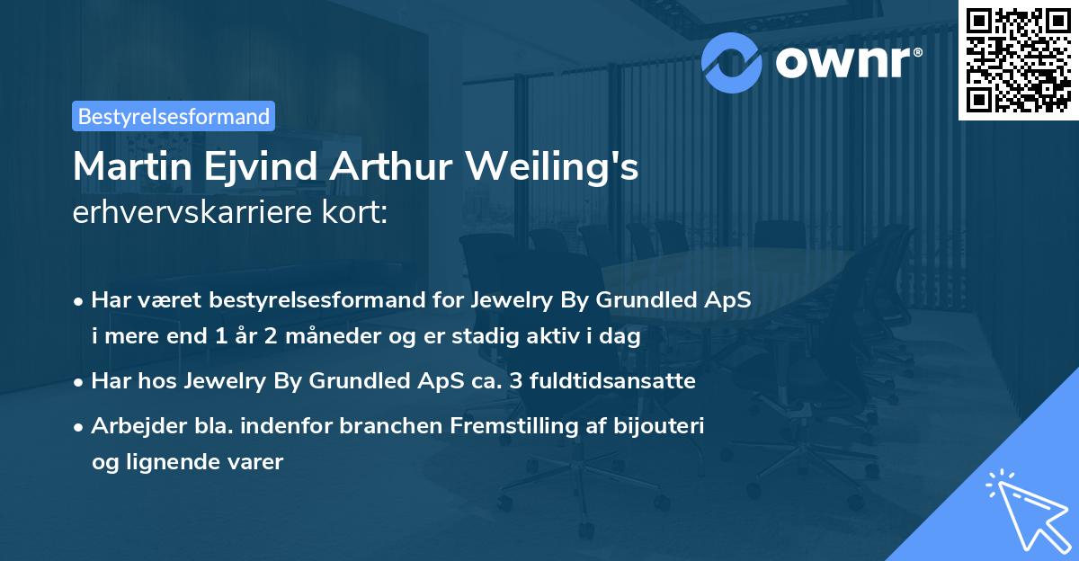 Martin Ejvind Arthur Weiling's erhvervskarriere kort