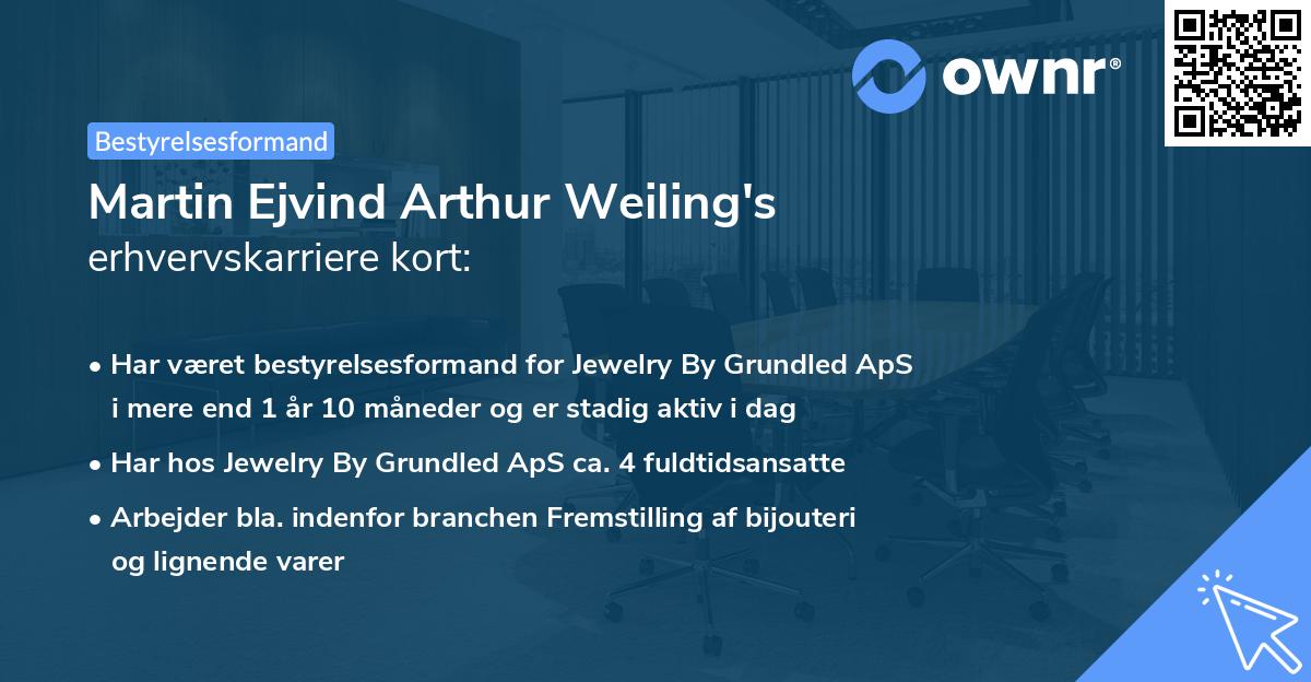 Martin Ejvind Arthur Weiling's erhvervskarriere kort
