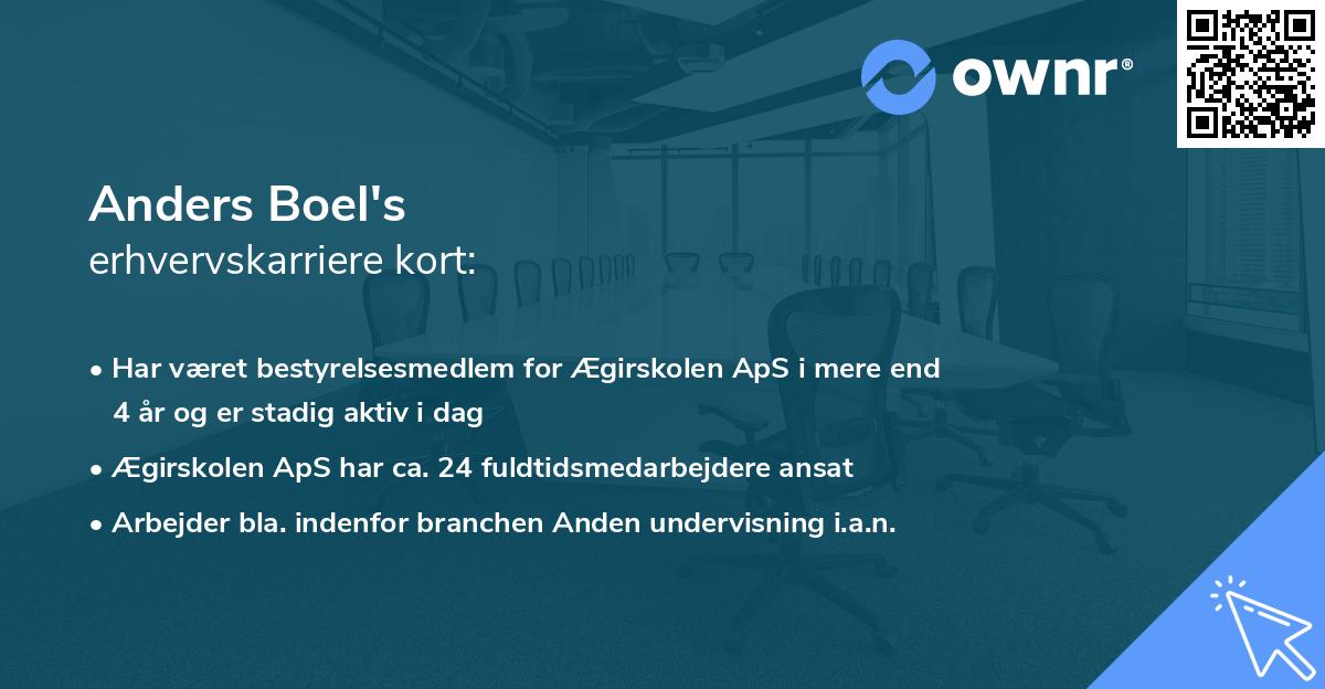 Anders Boel's erhvervskarriere kort