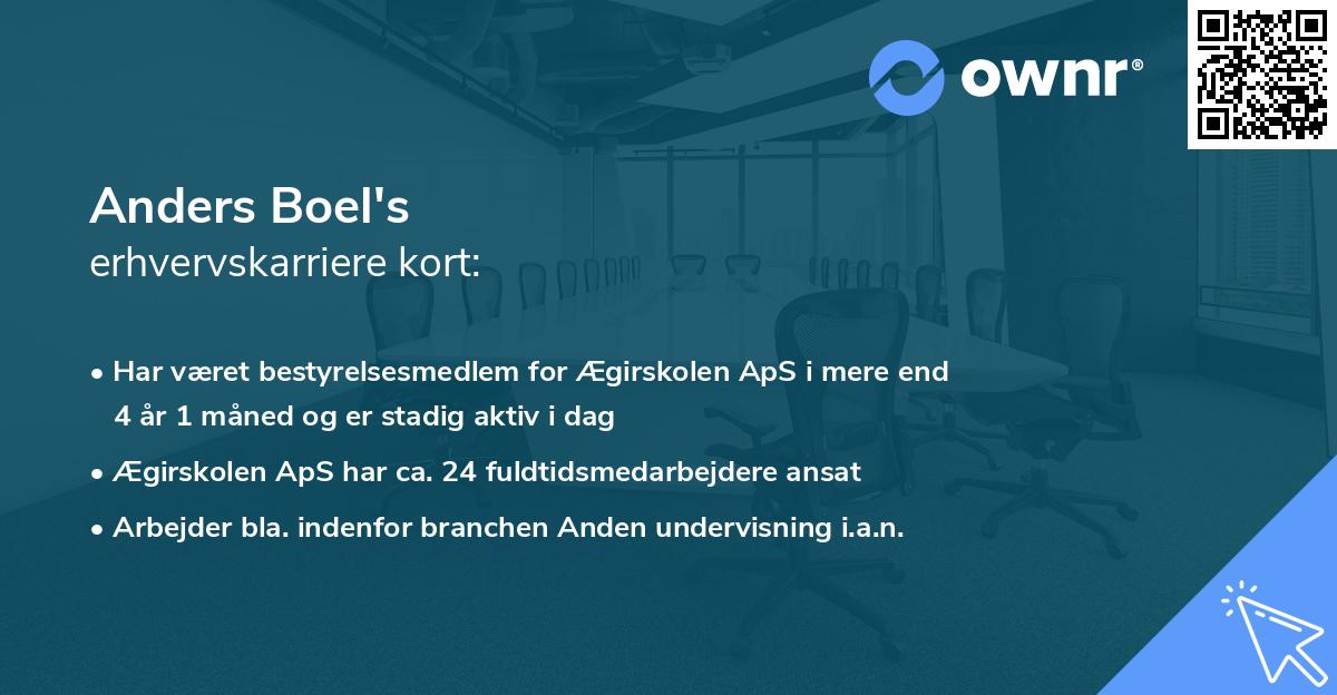 Anders Boel's erhvervskarriere kort